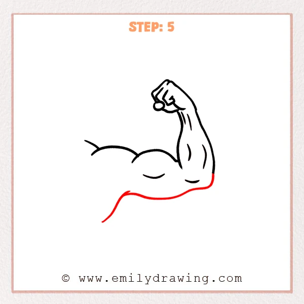 how to draw a muscular arm - Step 5